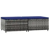 vidaXL Gartenhocker mit Kissen 2 St. 2 x 2 x 2 cm grau