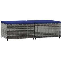 vidaXL Gartenhocker mit Kissen 2 St. 2 x 2 x 2 cm grau