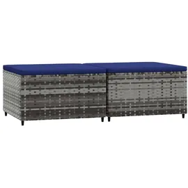 vidaXL Gartenhocker mit Kissen 2 St. 2 x 2 x 2 cm grau