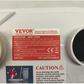 Vevor Abwasser Hebeanlage 500W Fäkalienhebeanlage 8m Förderhöhe Abwasserpumpe 6600L/h Haushaltspumpe 2900U/min Schmutzwasserpumpe Eingebautes Rückschlagventil Wartungfrei WC Dusche Waschbecken