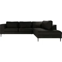 Trendmanufaktur Ecksofa »Luzi, wahlweise mit Schlaffunktion und Bettkasten bestellbar, L-Form«, Designsofa mit Ottomane, Metallfüße schwarz, Breite 264 cm grau