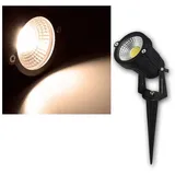 McShine Gartenstrahler GL-50W schwarz, mit 5W 500lm warmweiß 1,5m Zuleitung, Erdspieß