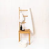 Kleiderstuhl aus Massivholz Eiche, 130x38 cm, Sitz- & Handtuchablage