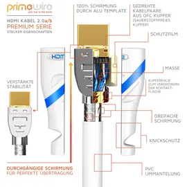 Primewire 8k HDMI-Kabel 2.1, Ultra HD Highspeed 4K 60Hz, Full HD, 3D, ARC, 18 GBit/s, HDMI Typ A - 1m