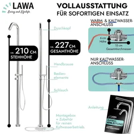 lawa living and lifestyle Gartendusche Silber 0,06 m