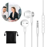 Hochauflösende In-Ear-Kopfhörer mit Kabel, 3.5 mm Klinkenstecker, mit Mikrofon, extra Bass, geräuschisolierend, für PC, Laptop, Smart Phone, leichte Kopfhörer mit Lautstärkeregler