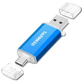 SANKESU 256GB USB Stick 3.0 USB C Flash-Laufwerke USB-A & Typ-C OTG Speicherstick, Dual Memory Sticks für PC/Tablet/Laptop/Typ C Handy(Blau)