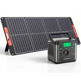 SWAREY Tragbares Powerstation S160 mit 100W Solarpanel, 222Wh Solargenerator, 300W (600W Spitze) AC Ausgang, 65W USB-C Anschluss für Camping Reisen Wohnmobil