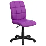 Flash Furniture Mid-Back Quilted Vinyl Swivel Task Chair, Metal, Purple, 58.42 x 55.88 x 22.86 cm