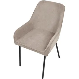 Beliani Esszimmerstuhl 2er Set LOVERNA Cord Beige