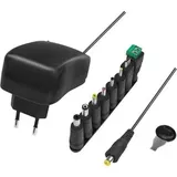 Logilink PA0198, 1 A, 3 - Universalnetzteil (34W) mit USB-Port und 8 verschiedenen Adaptern, Kurzschluss-, ?berspannungs-, ?berhitzungs- und ?berstromschutz
