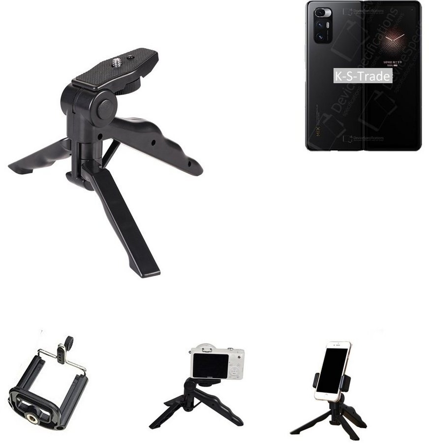 K-S-Trade für Xiaomi Mi MIX Fold Smartphone-Halterung, (Stativ Tisch-Ständer Dreibein Handy-Stativ Ständer Mini-Stativ) schwarz