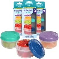 Sistema Snack Pots Mini Bites TO GO Frischhaltedosen | 130 ml | stapelbare Snack-Boxen mit Deckel | BPA-frei | 9 Stück