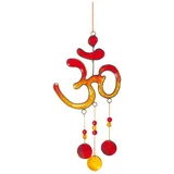 Saraswati Suncatcher "Om" Fiberglas rot-orange 10x21cm