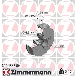 Zimmermann Bremstrommel [Hersteller-Nr. 470.1856.00] für Renault