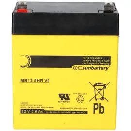 Sun Battery SSB SBH190-12 Bleiakku 5400 mAh 1 St.