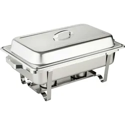 Morleos Speisewärmer Chafing Dish Basic Set | 3x GN 1/3 Behälter | 61x36x32cm | Edelstahl | Wärmehaltebehälter Buffet Gastronomie Catering