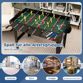 Costway 4 in 1 Tischkicker, Multifunktionstisch mit Tischfußball,Billard,Tischtennis&Airhockey, Kombi-Spieltisch-Set für Kinder&Erwachsene 125x97... - Schwarz