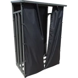 Quick Star Kaminholzregal Metall 130 x 70 x 185 cm mit Wetterschutz Anthrazit
