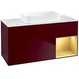 Villeroy & Boch Finion Waschtischunterschrank F711HFHB 120x60,3x50,1cm, Regal rechts Gold matt, Peony Matt