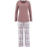 Arizona Damen Pyjama mauve-weiß Gr.56/58