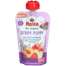 Holle Quetschbeutel Berry Puppy Apfel & Pfirsich mit Waldbeeren 1 x 100 g