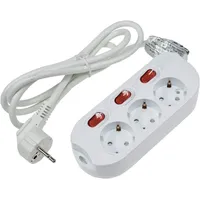 ChiliTec Steckdosenleiste 3-fach, Einzelschaltung, 1,5 m Zuleitung, weiß