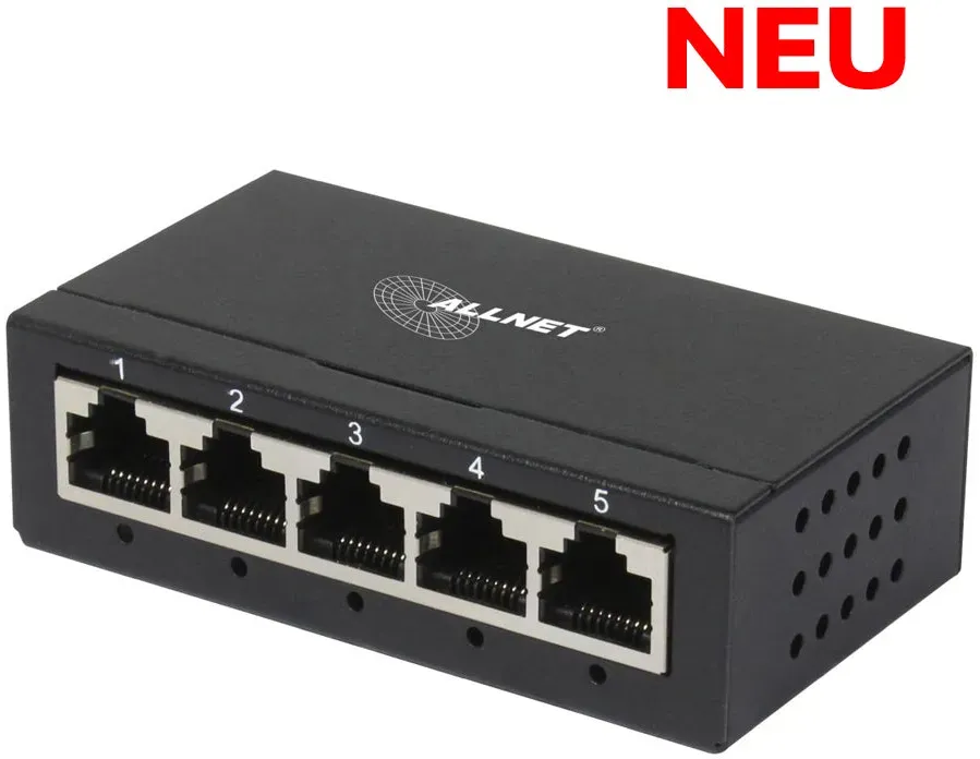 Allnet 5-Port Switch unmanaged Layer2 / 5x 1GbE Lüfterlos