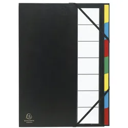 Exacompta Ordnungsmappe mit festem Deckel 3mm, Gummizug und dehnbarem Faltenrücken, 7 Fächer, Ordonator, für Format DIN A4