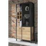 Forte Vitrine P B x H x T: 86,3x193,9x40,2, Holzwerkstoff, Riviera Eiche (D85)