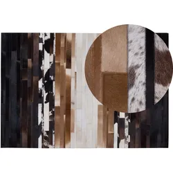 Teppich Kuhfell schwarz-beige 140 x 200 cm Patchwork DALYAN