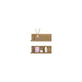 xonox.home Wandregal 32 x 12 x 14 cm Braun/Türkis