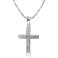 trendor Herren-Halskette mit Kreuz 925 Silber 31x19 mm