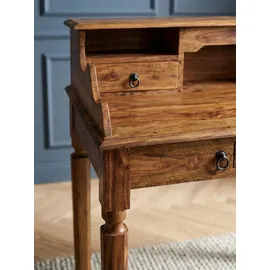 KADIMA DESIGN Schreibtisch Massivholz 115x100x60 cm 3 Schubladen, Sekretär im Landhausstil