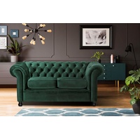 Home Affaire Chesterfield-Sofa »Chesterfield Home 2-Sitzer«, mit edler Knopfheftung und typischen Armlehnen grün