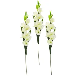 Kunstblume I.GE.A. "Gladiole", weiß, B:12cm H:93cm, Obermaterial: 98% Polyester, 2% Kunststoff, Kunstpflanzen, 3er Set