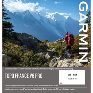 Garmin Unisex – Erwachsene Garmin France V6 Pro, sydvest, MicrosdTM/SdTM kort Topo Karte, Schwarz, Micro SD EU