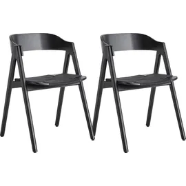 Hammel Furniture Holzstuhl Findahl by Hammel Mette Wasserhyazinthe schwarz 2er Set