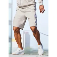 AUTHENTIC LE JOGGER "kurze Sweathose", Herren, Gr. L (52/54), N-Gr, beige (creme), Sweatware, Obermaterial: 60% Baumwolle, 40% Polyester, unifarben, regular fit ca. Mitte Knie, Hosen Sweatshorts, Cargotaschen mit Webdetails, Topseller