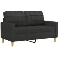 vidaXL 2-Sitzer-Sofa Schwarz 120 cm Stoff