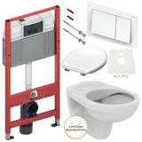 Ideal Standard TECE Vorwandelement WC spülrandlos, Drückerplatte WC Sitz Set