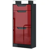 Vladon Schuhschrank, Bordeaux, Holzwerkstoff, 46x104x23 cm, Garderobe, Schuhaufbewahrung, Schuhschränke