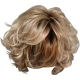 Faschingsperücke Damen Blond Kurzes lockiges Haar für Frauen, gemischt mit goldenem Stirnband, geeignet für Damenperücken, blonde Perücke e Perücke (Gold #4, One Size)