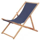 Teenpull – Strandstuhl Klappbar Stoff Und Massivholz Blau