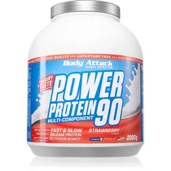 Body Attack Power-Protein Molkenprotein mit Vitaminen Geschmack Strawberry Cream 2000 g