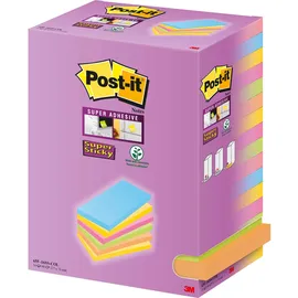 Post-it Post-it® Super Sticky Notes Carnival Haftnotizen extrastark farbsortiert, 16 Blöcke