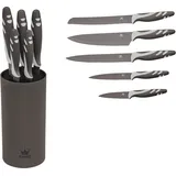 King Soft Touch Messerhalter-Set 6-tlg. grau