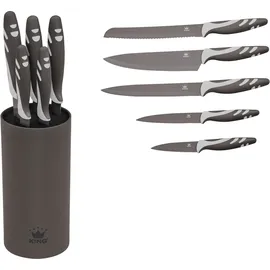King Soft Touch Messerhalter-Set 6-tlg. grau