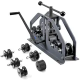 Vevor Rohrbiegemaschine, max. 1-1/2 Zoll, manueller Rohrbieger mit 6 Matrizen, 360° Kupfer-Aluminium-Rohrbiegewerkzeug für Vierkant-, Rundrohre & Flachstangen, für HVAC-Klimaanlagen-Autoreparatur