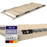 DreamBase Lattenrost 100 x 200 cm – Stabiler Lattenrahmen zur Selbstmontage – 7-Zonen-Lattenrost aus FSC-Birken-Schichtholz – 28 Federleisten – Für alle Matratzen geeignet – Bis 140  kg belastbar